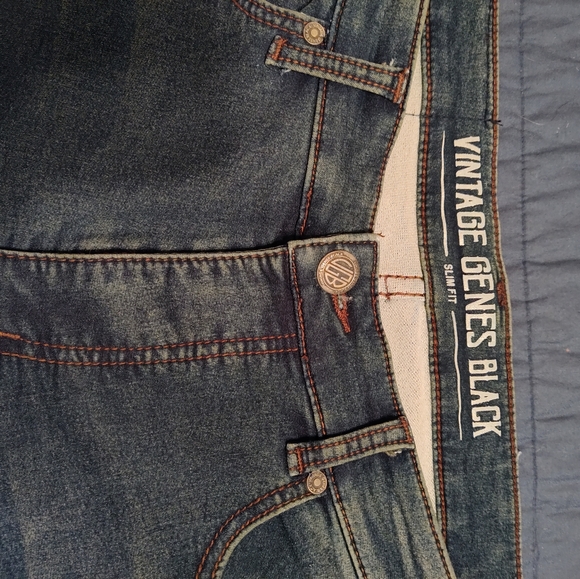 vintage genes black jeans slim straight fit